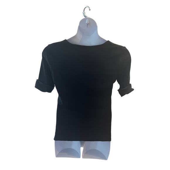 LAUREN RALPH LAUREN, LARGE, BLACK SHORT SLEEVE TOP - Picture 2 of 3